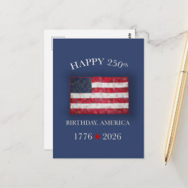 Amerika 250e verjaardag Patriottische 4 juli Briefkaart