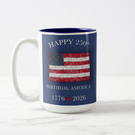 Amerika 250e Verjaardag Patriottische 4 juli Tweekleurige Koffiemok