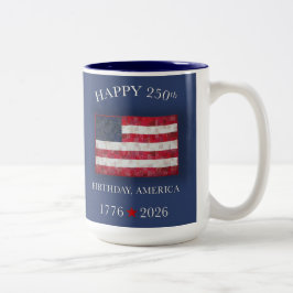 Amerika 250e Verjaardag Patriottische 4 juli Tweekleurige Koffiemok