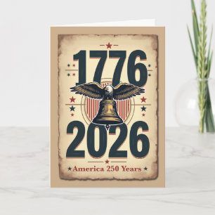 Amerika 250e verjaardag Patriottische Historische Feestdagen Kaart