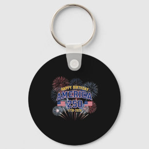 Amerika 250e verjaardag patriottische vuurwerk sleutelhanger