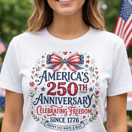 Amerika 250e Verjaardag Preppy Coquette Strik T-shirt