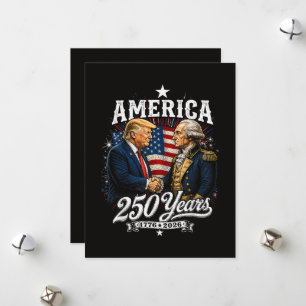 Amerika 250e verjaardag Trump Washington Feestdagenkaart