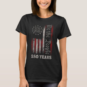 Amerika 250e verjaardag Us vlag 250 jaar Wij het v T-shirt
