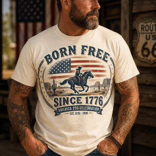 Amerika 250e Verjaardag Vintage Cowboy T-shirt