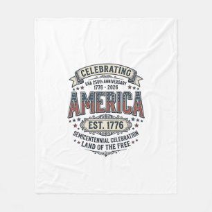 Amerika 250e verjaardag vintage patriottisch shirt fleece deken