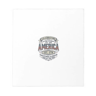 Amerika 250e verjaardag vintage patriottisch shirt notitieblok