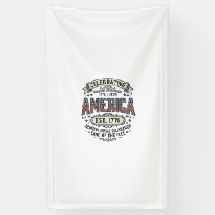 Amerika 250e verjaardag Vintage patriottisch shirt Spandoek