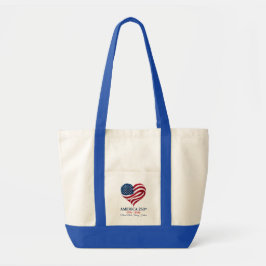 Amerika 250e Verjaardag Vlag Hart Boodschappentas Tote Bag