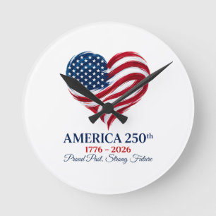 Amerika 250e Verjaardag Vlag Hart Klok
