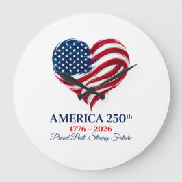 Amerika 250e Verjaardag Vlag Hart Klok