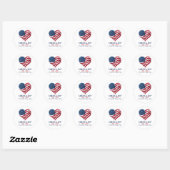 Amerika 250e Verjaardag Vlag Hart Sticker (Vel)