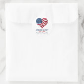 Amerika 250e Verjaardag Vlag Hart Sticker (Tas)