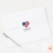 Amerika 250e Verjaardag Vlag Hart Sticker (Envelop)