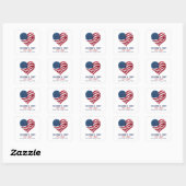 Amerika 250e Verjaardag Vlag Hart Sticker (Vel)