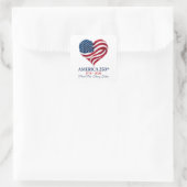Amerika 250e Verjaardag Vlag Hart Sticker (Tas)