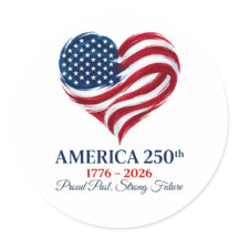 Amerika 250e Verjaardag Vlag Hart Sticker