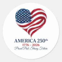Amerika 250e Verjaardag Vlag Hart Sticker