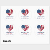 Amerika 250e Verjaardag Vlag Hart Sticker (Vel)