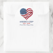 Amerika 250e Verjaardag Vlag Hart Sticker (Tas)