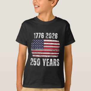 Amerika 250e verjaardag VS-vlag Gelukkig 250 jaar T-shirt