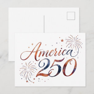 Amerika 250e verjaardag vuurwerk – Elegant Uitnodiging Briefkaart