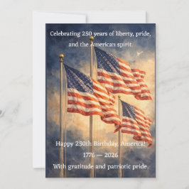 Amerika 250e Verjaardag Vuurwerk Patriottische Kaa Feestdagenkaart