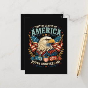 Amerika 250e Verjaardagsviering Adelaar Feestdagenkaart