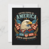 Amerika 250e Verjaardagsviering Adelaar Kaart (Voorkant)