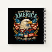 Amerika 250e Verjaardagsviering Adelaar Notitieboek (Achterkant)