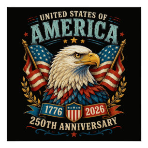 Amerika 250e Verjaardagsviering Adelaar Perfect Poster