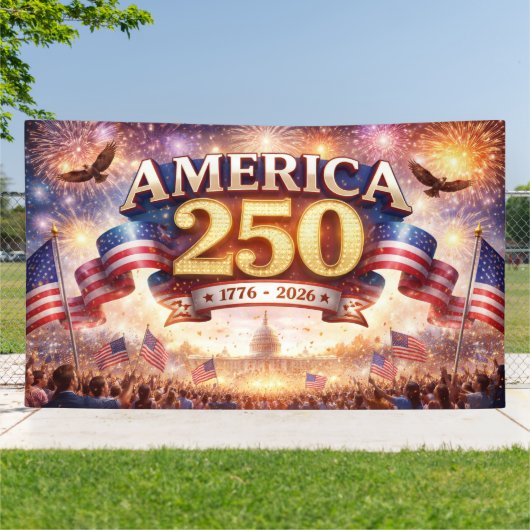 Amerika 250e Verjaardagsviering – Patriottisch Spandoek (Buitenkant)