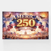 Amerika 250e Verjaardagsviering – Patriottisch Spandoek (Horizontaal)
