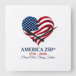 Amerika 250e Verjaardagsvlag Hart Klok