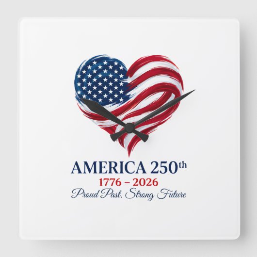 Amerika 250e Verjaardagsvlag Hart Klok (Voorkant)