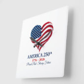 Amerika 250e Verjaardagsvlag Hart Klok (Hoek)