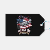 Amerika 250e verjaardagsvliegtuig cadeaulabel (Voorkant (Horizontaal))