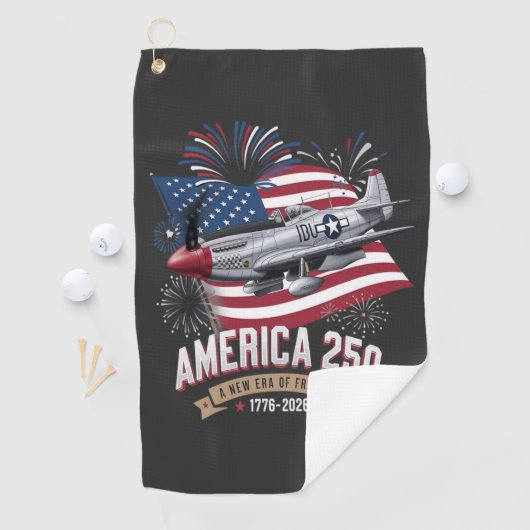 Amerika 250e verjaardagsvliegtuig golfhanddoek (Insitu)