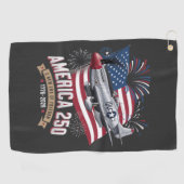Amerika 250e verjaardagsvliegtuig golfhanddoek (Horizontaal)