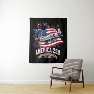 Amerika 250e verjaardagsvliegtuig wandkleed