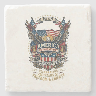 Amerika 250ste Americana 1776 Vrijheid Adelaar VS Stenen Onderzetter