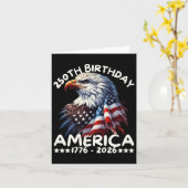 Amerika 250ste Jubileum Eagle US Flag 1 juli Kaart (Gele Bloem)