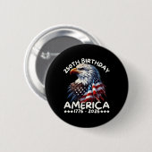 Amerika 250ste Jubileum Eagle US Flag 1 juli Ronde Button 5,7 Cm (Voorkant /achterkant)