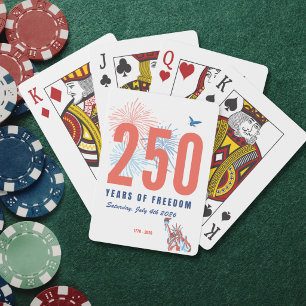 Amerika 250ste Verjaardag 2026 Vrijheid Pokerkaarten