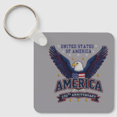 Amerika 250ste Verjaardag Adelaar Aangepaste Sleut Sleutelhanger (Voorkant)