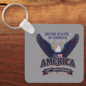 Amerika 250ste Verjaardag Adelaar Aangepaste Sleut Sleutelhanger (Voorkant)