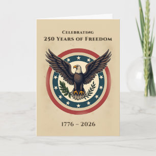 Amerika 250ste Verjaardag Adelaar Patriottisch Kaart