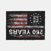 Amerika 250ste verjaardag Amerikaanse vlag 250 jaa Fleece Deken (Voorkant (Horizontaal))