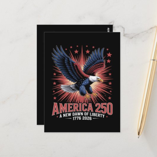 Amerika 250ste verjaardag briefkaart (Voorkant / Achterkant in situ)