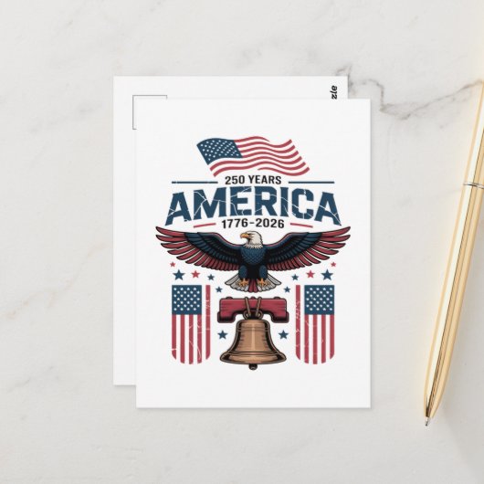 Amerika 250ste verjaardag briefkaart (Voorkant / Achterkant in situ)